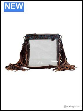 Vintage Handcrafted Leather Fringe Crossbody Bag Boho Purse